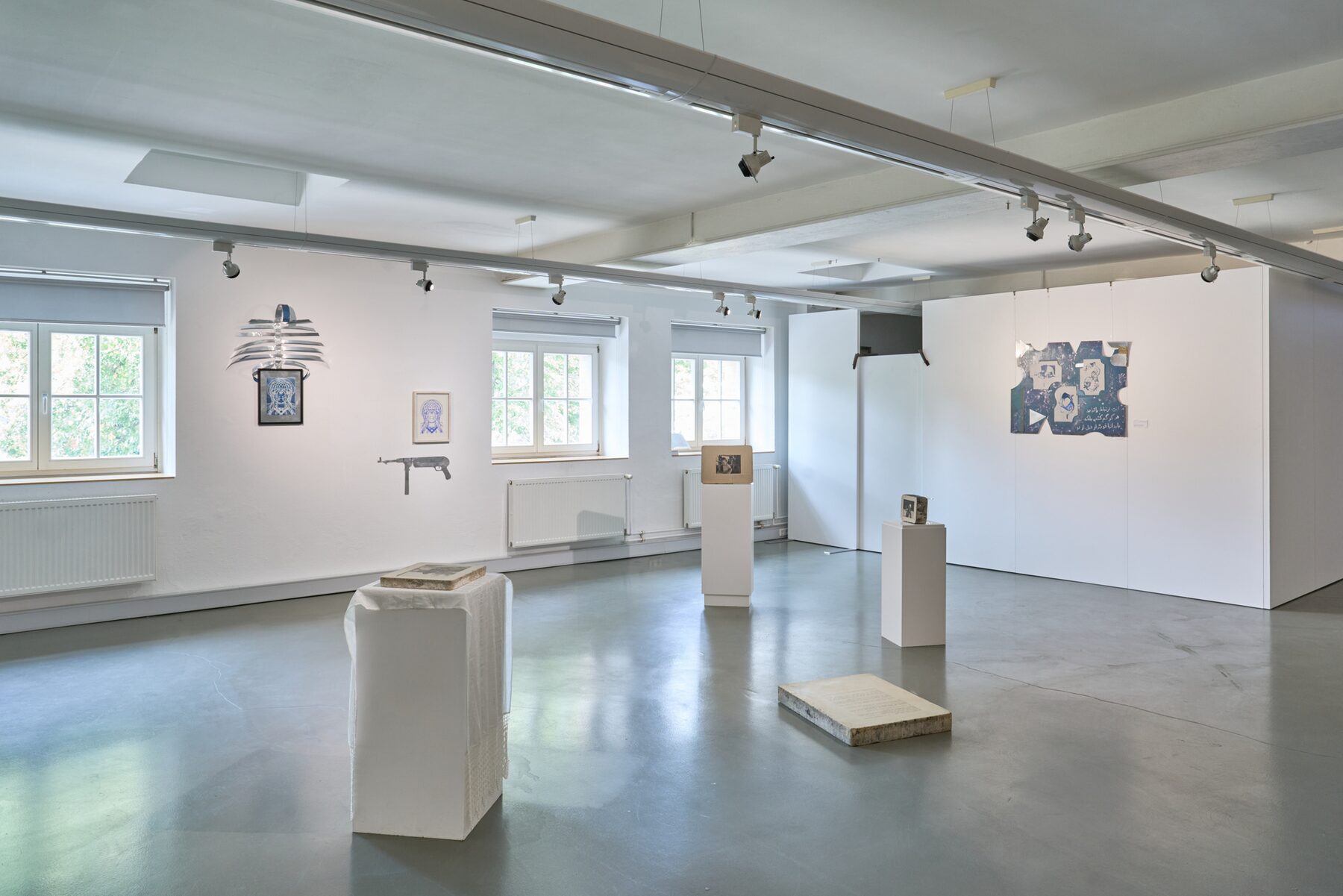 Wide view of the work installed in a gallery